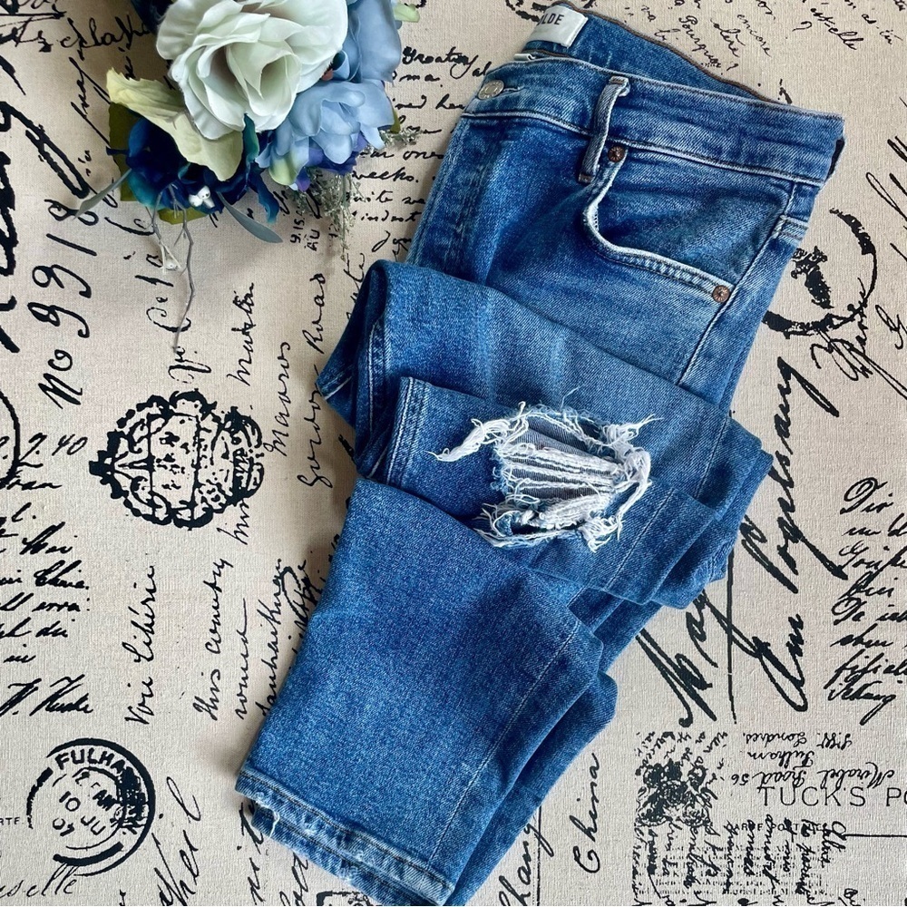 Agolde Women's Nico High-Rise Slim Straight Denim Jeans, Size 30 - Picture 8 of 12